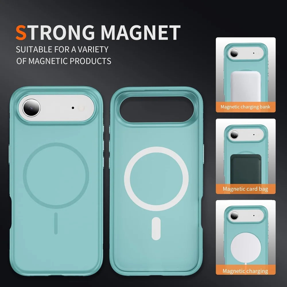 For iPhone Air Case Compatible with MagSafe PC + TPU Anti-Slip Side Edge Phone Cover - Baby Blue - 4
