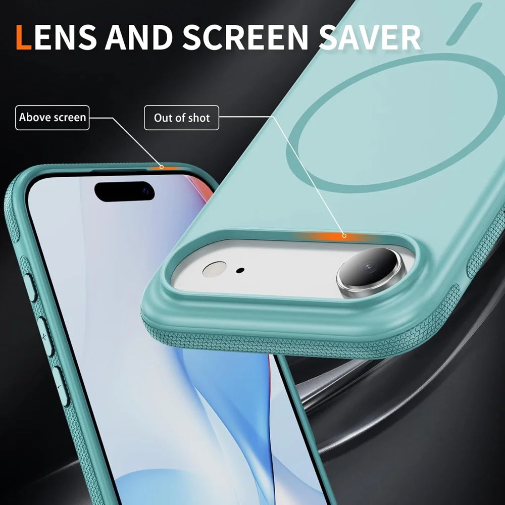For iPhone Air Case Compatible with MagSafe PC + TPU Anti-Slip Side Edge Phone Cover - Baby Blue - 5