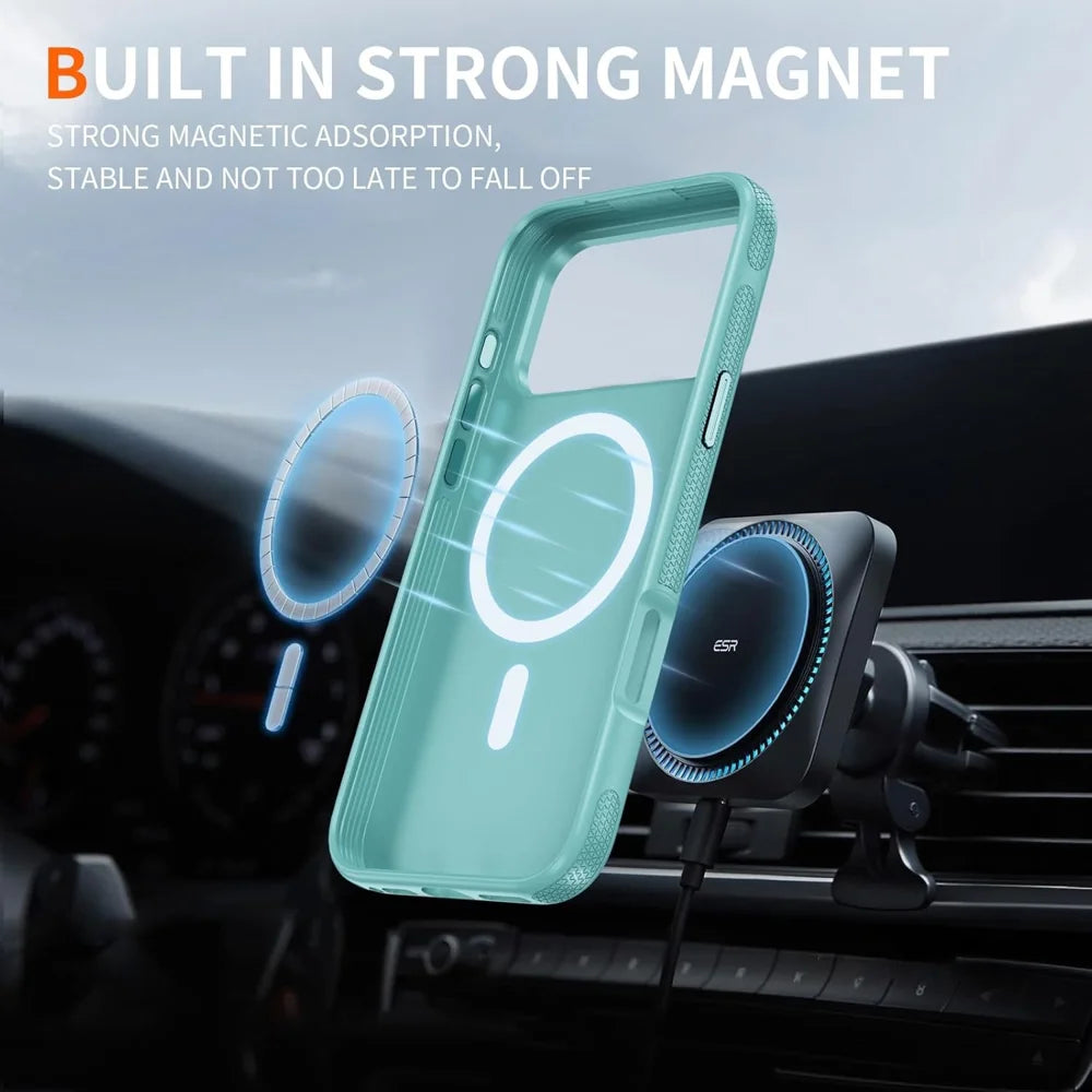 For iPhone 18 Pro / 17 Pro Case Compatible with MagSafe PC + TPU Anti-Slip Side Edge Phone Cover - Baby Blue - 3