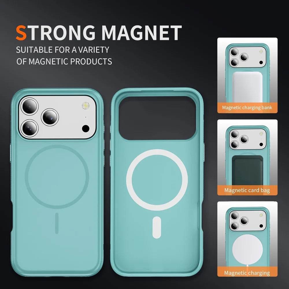 For iPhone 18 Pro / 17 Pro Case Compatible with MagSafe PC + TPU Anti-Slip Side Edge Phone Cover - Baby Blue - 4