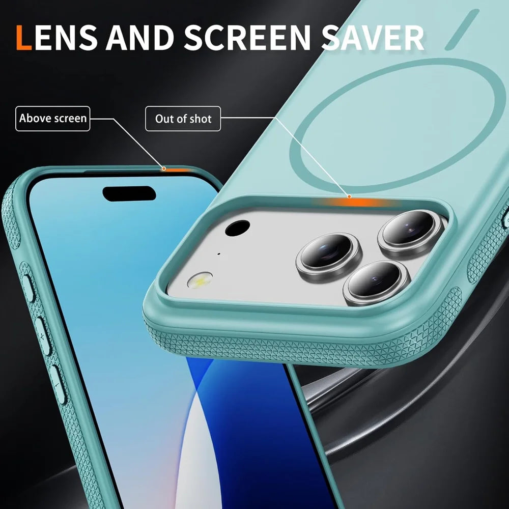 For iPhone 18 Pro / 17 Pro Case Compatible with MagSafe PC + TPU Anti-Slip Side Edge Phone Cover - Baby Blue - 5