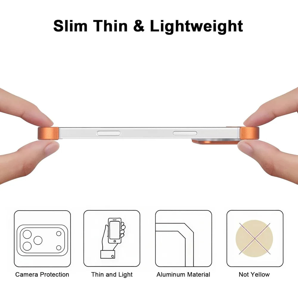 For iPhone 17 Pro Frameless Case Titanium Alloy Phone Corner Pad Bumper Cover with Camera Lens Protector - Orange - 2