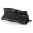 For Samsung Galaxy A37 5G Case Stand Wallet Calf Texture PU Leather Flip Phone Cover with Wrist Strap - Black - 3