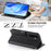 For Samsung Galaxy A37 5G Case Stand Wallet Calf Texture PU Leather Flip Phone Cover with Wrist Strap - Black - 4