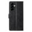 For Samsung Galaxy A37 5G Case Stand Wallet Calf Texture PU Leather Flip Phone Cover with Wrist Strap - Black - 6