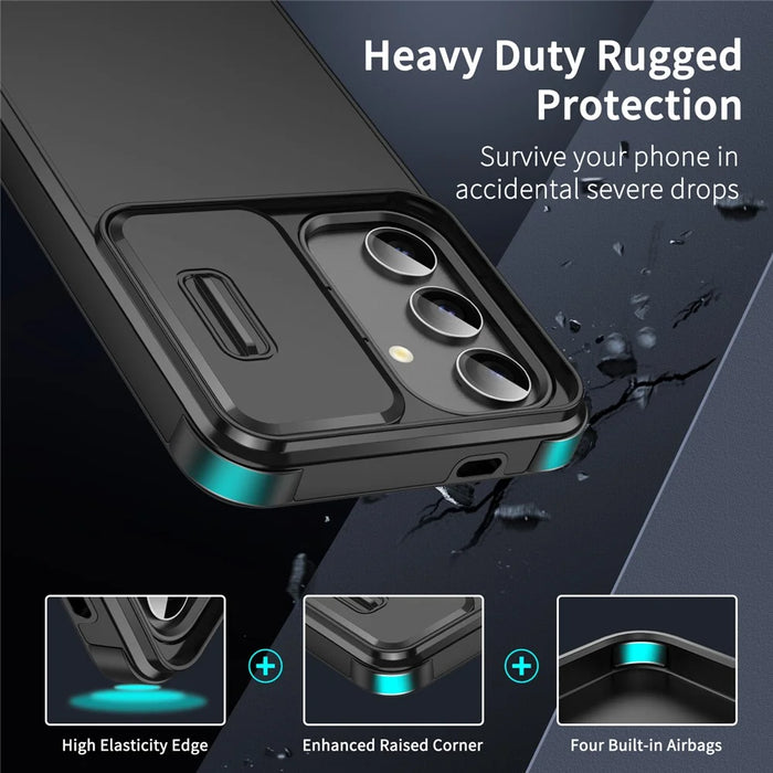 For Samsung Galaxy S26+ Case PC + TPU Phone Cover with Slide Camera Guard - Black - 2