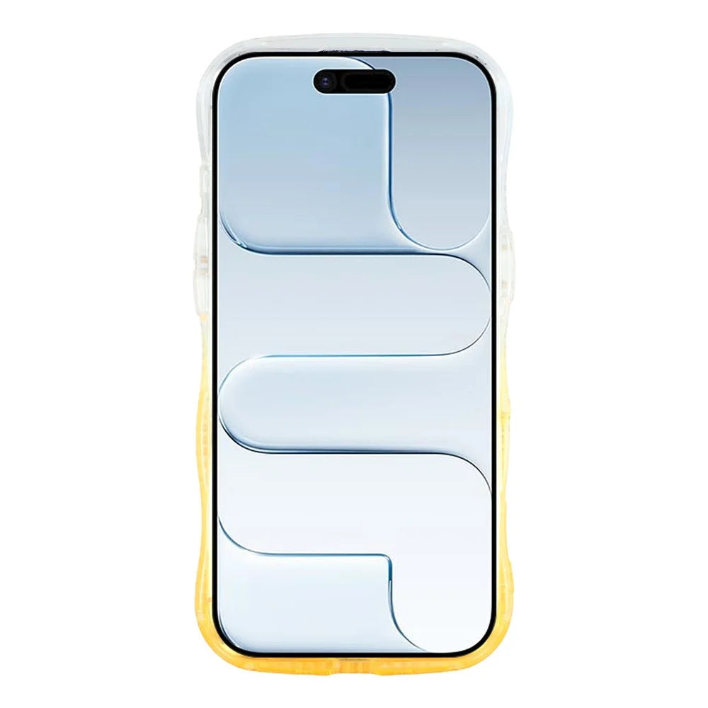 For iPhone Air Case Epoxy Butterfly Design Rhinestone Decor Gradient Shockproof TPU Phone Cover - White  /  Orange - 2