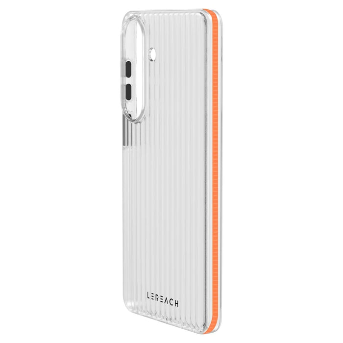 LEREACH TOC Series for Samsung Galaxy S26 Case Flowing Grid PC Phone Cover - Orange - 4