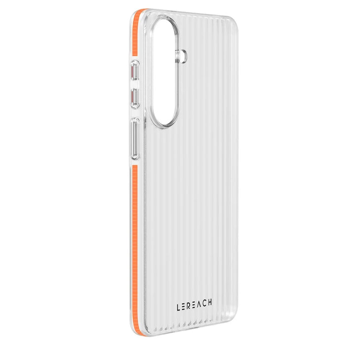 LEREACH TOC Series for Samsung Galaxy S26+ Case Flowing Grid PC Phone Cover - Orange - 3