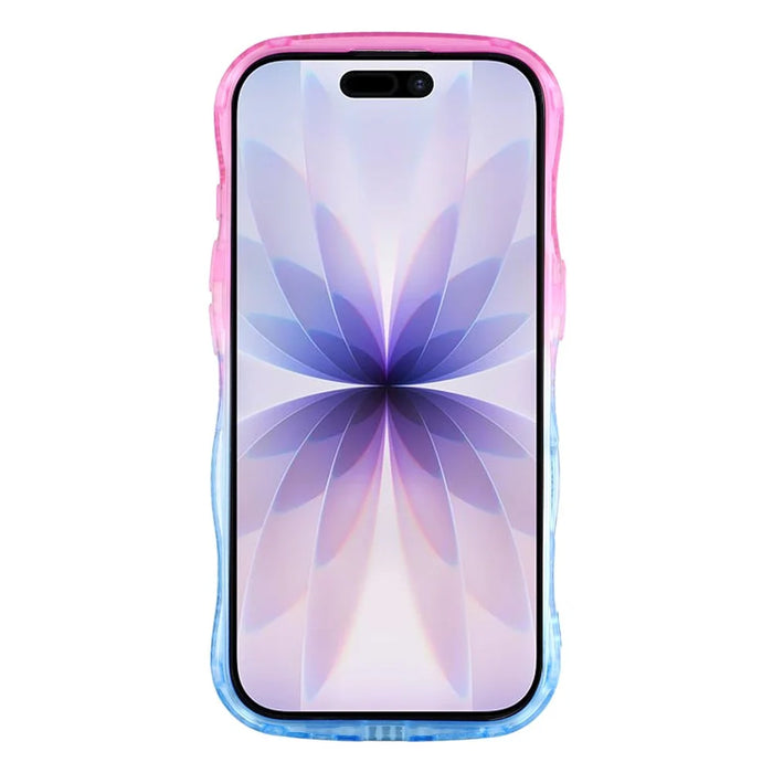 For iPhone 17 Case Sparkle Rhinestone Decor TPU Phone Cover with Glitter Gradient Card - Purple  /  Blue - 2