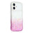 For iPhone 16 Case Glitter Epoxy Design TPU Phone Cover with Sparkly Rhinestone Decor Wave Frame - Gradient Purple - 1