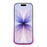 For iPhone 16 Case Glitter Epoxy Design TPU Phone Cover with Sparkly Rhinestone Decor Wave Frame - Gradient Purple - 2