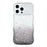 For iPhone 16 Pro Max Case Glitter Epoxy Design TPU Phone Cover with Sparkly Rhinestone Decor Wave Frame - Gradient Black - 3