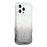 For iPhone 16 Pro Case Glitter Epoxy Design TPU Phone Cover with Sparkly Rhinestone Decor Wave Frame - Gradient Black - 1