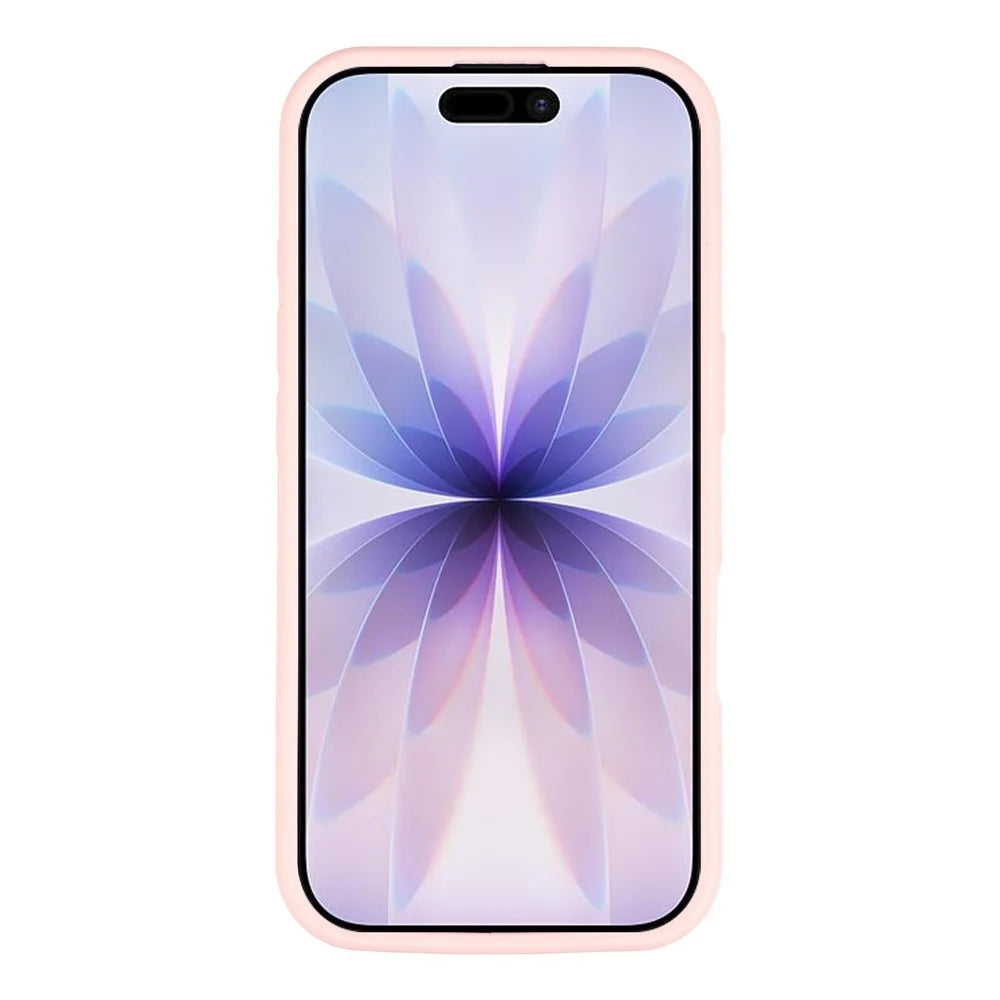 For iPhone 17 Silicone Case Wave Pattern Folding Kickstand Phone Cover Built-In Soft Fabric Lining - Pink - 2