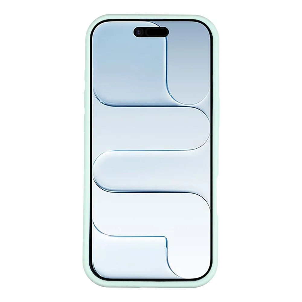 For iPhone Air Silicone Case Wave Pattern Folding Kickstand Phone Cover Built-In Soft Fabric Lining - Light Green - 2