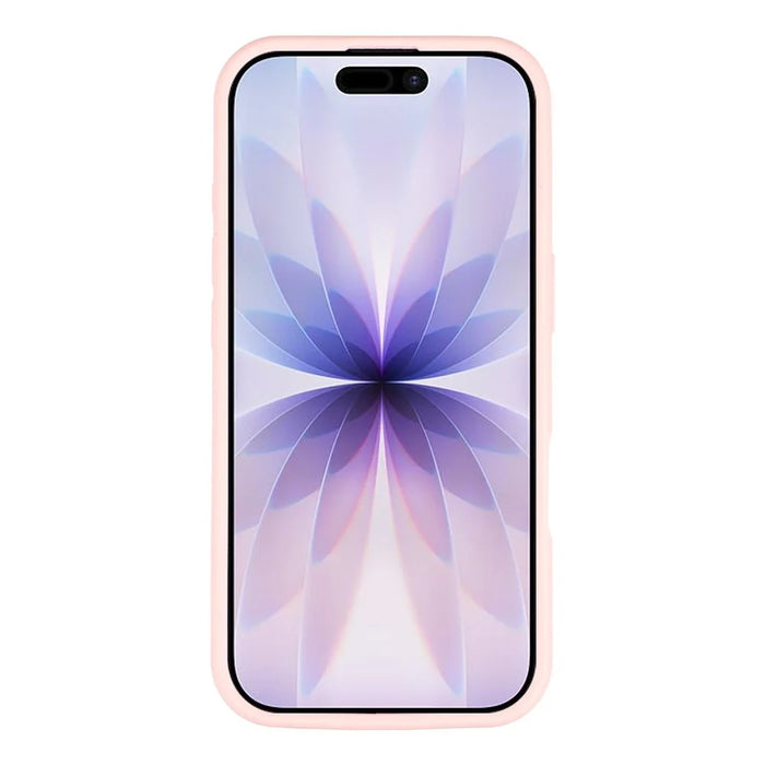 For iPhone 16 Silicone Case Wave Pattern Folding Kickstand Phone Cover Built-In Soft Fabric Lining - Pink - 2