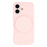 For iPhone 16 Silicone Case Wave Pattern Folding Kickstand Phone Cover Built-In Soft Fabric Lining - Pink - 3