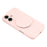 For iPhone 16 Silicone Case Wave Pattern Folding Kickstand Phone Cover Built-In Soft Fabric Lining - Pink - 5
