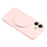 For iPhone 16 Silicone Case Wave Pattern Folding Kickstand Phone Cover Built-In Soft Fabric Lining - Pink - 6