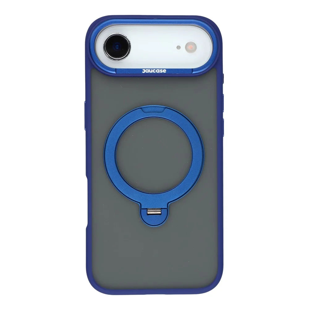 JAUCASE For iPhone Air Case Rotating Kickstand Skin-Touch Matte PC + TPU Phone Cover - Transparent Blue - 3