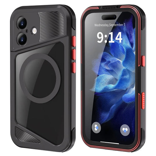 SHELLBOX GTM Series For iPhone 17 Magnetic Case IP68 Waterproof TPU PC Metal Frame Diving Phone Cover - 1