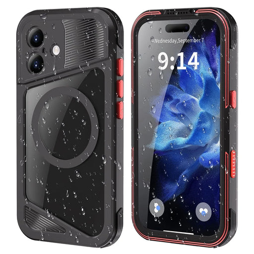 SHELLBOX GTM Series For iPhone 17 Magnetic Case IP68 Waterproof TPU PC Metal Frame Diving Phone Cover - 2