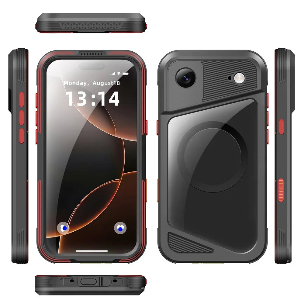 SHELLBOX GTM Series For iPhone Air Magnetic Case IP68 Waterproof TPU PC Metal Frame Diving Phone Cover - 2