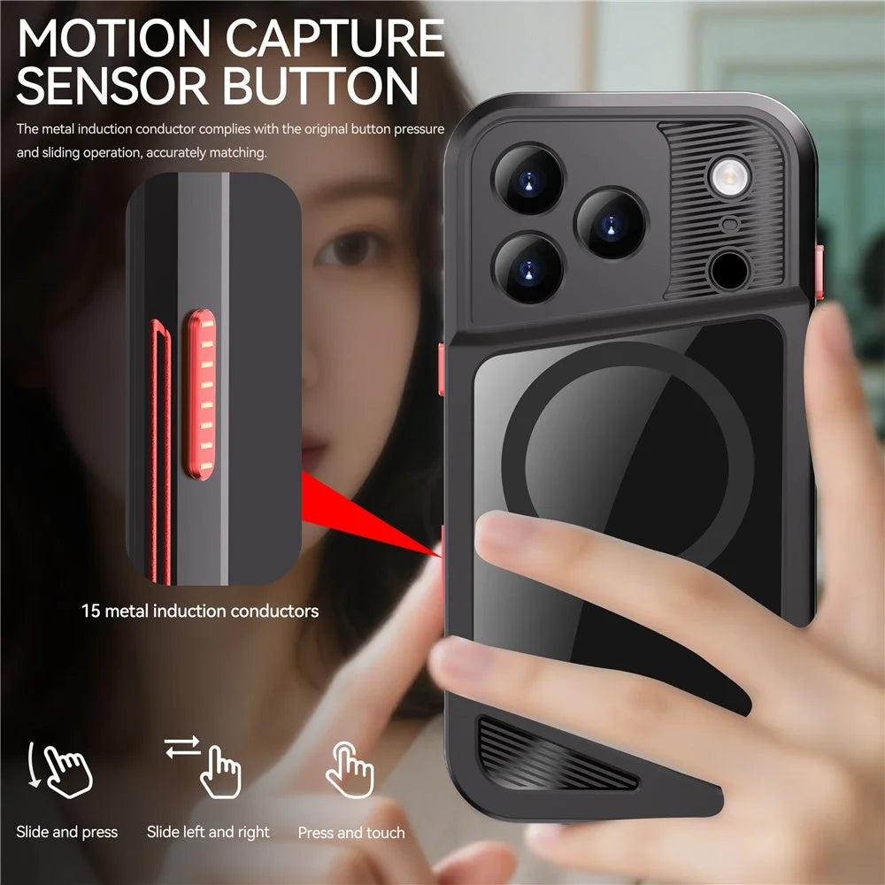 SHELLBOX GTM Series For iPhone 17 Pro Magnetic Case IP68 Waterproof TPU PC Metal Frame Diving Phone Cover - 4