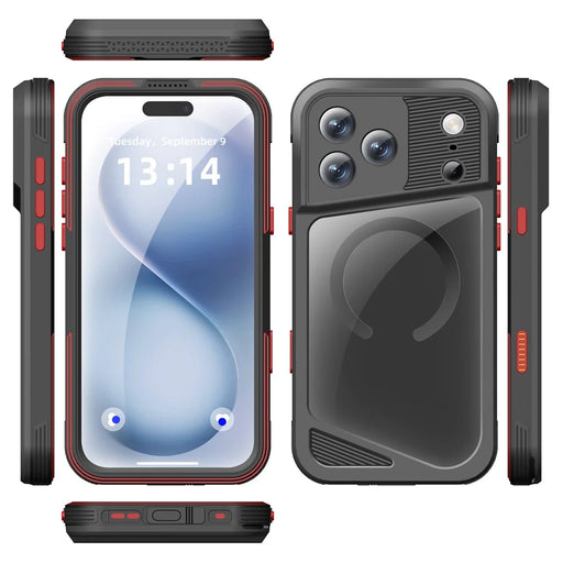 SHELLBOX GTM Series For iPhone 17 Pro Max Magnetic Case IP68 Waterproof TPU PC Metal Frame Diving Phone Cover - 2