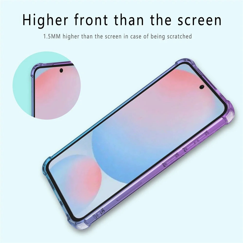 Phone Case For Samsung Galaxy A16 4G  /  A16 5G Gradient Color TPU Case Anti-Drop Phone Cover - Purple  /  Blue - 3