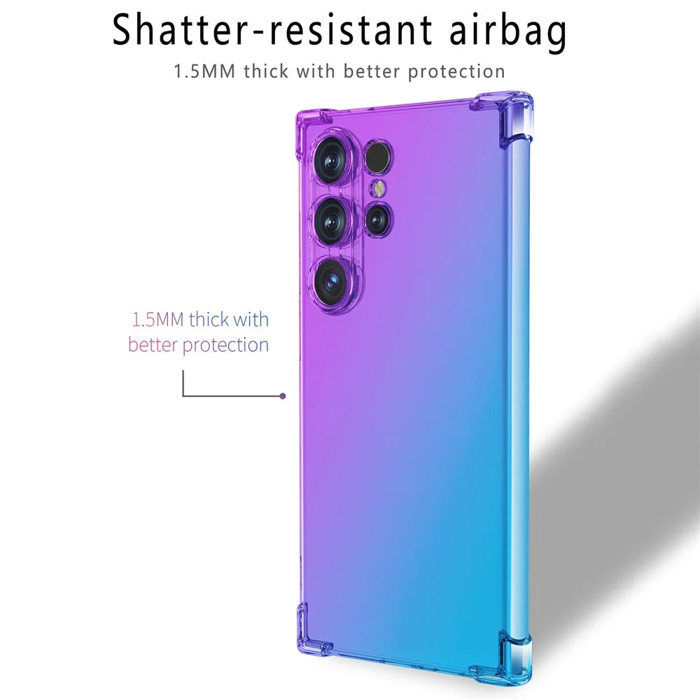 For Samsung Galaxy S25 Ultra Case Gradient Color TPU Phone Case Anti-Drop Phone Cover - Purple  /  Blue - 2