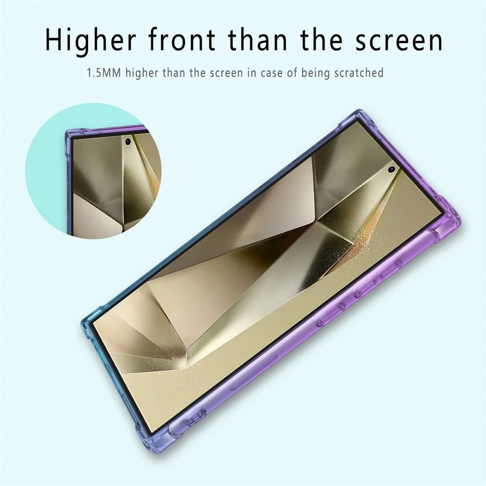 For Samsung Galaxy S25 Ultra Case Gradient Color TPU Phone Case Anti-Drop Phone Cover - Purple  /  Blue - 3