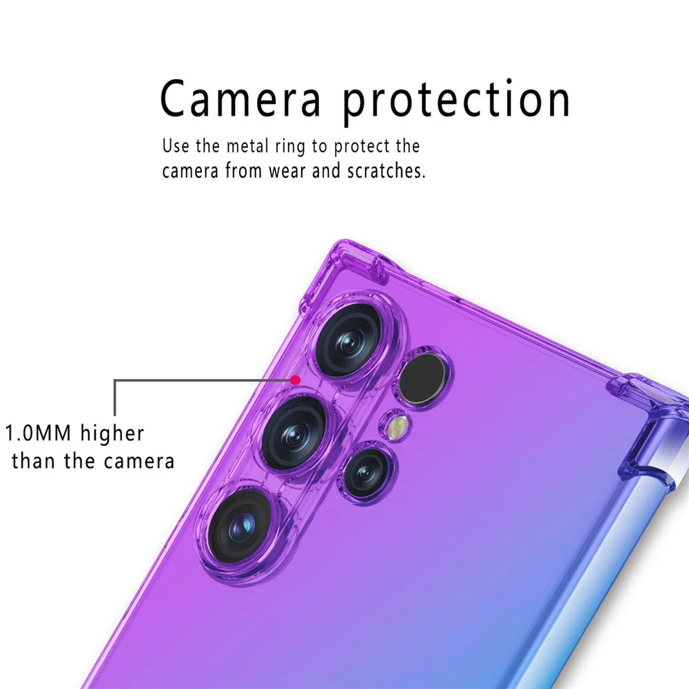 For Samsung Galaxy S25 Ultra Case Gradient Color TPU Phone Case Anti-Drop Phone Cover - Purple  /  Blue - 4