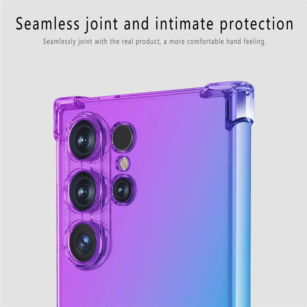 For Samsung Galaxy S25 Ultra Case Gradient Color TPU Phone Case Anti-Drop Phone Cover - Purple  /  Blue - 5