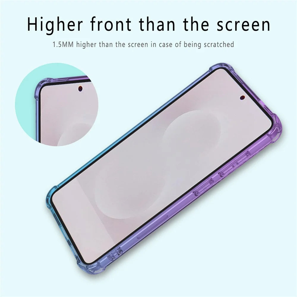 For Samsung Galaxy S25 Edge Case Gradient Color TPU Phone Case Anti-Drop Phone Cover - Purple  /  Blue - 3