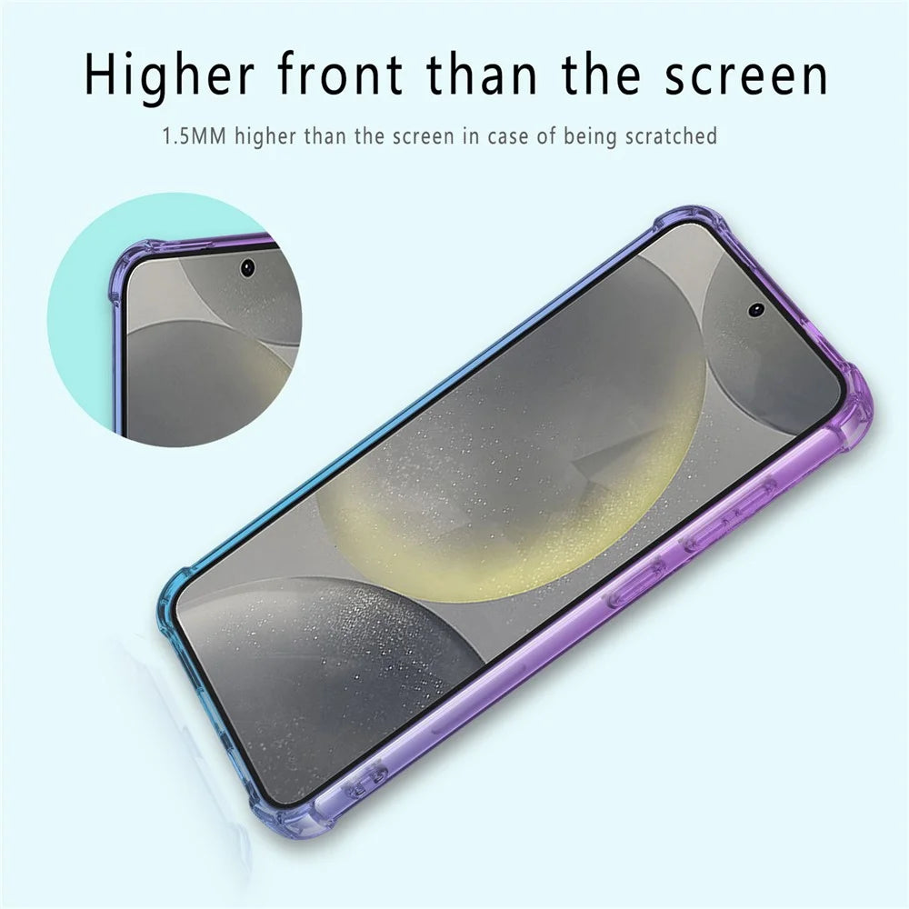 For Samsung Galaxy S25 Case Gradient Color TPU Phone Case Anti-Drop Phone Cover - Purple  /  Blue - 3