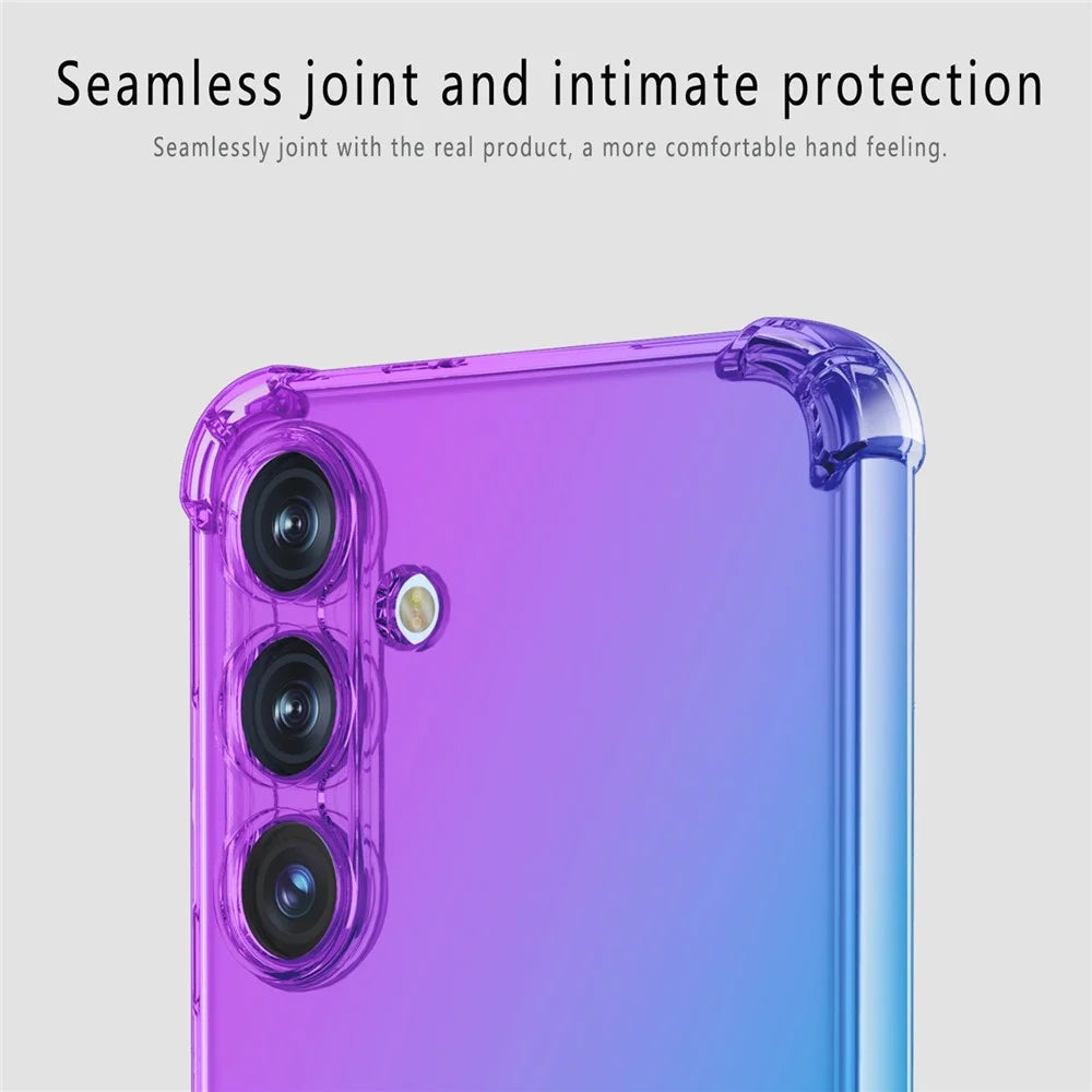 For Samsung Galaxy S25 Case Gradient Color TPU Phone Case Anti-Drop Phone Cover - Purple  /  Blue - 5