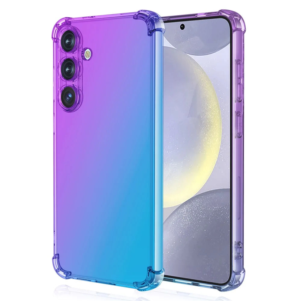 For Samsung Galaxy S25+ Case Gradient Color TPU Phone Case Anti-Drop Phone Cover - Purple  /  Blue - 1