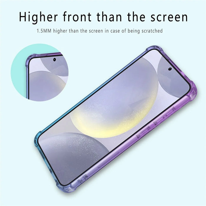 For Samsung Galaxy S25+ Case Gradient Color TPU Phone Case Anti-Drop Phone Cover - Purple  /  Blue - 3