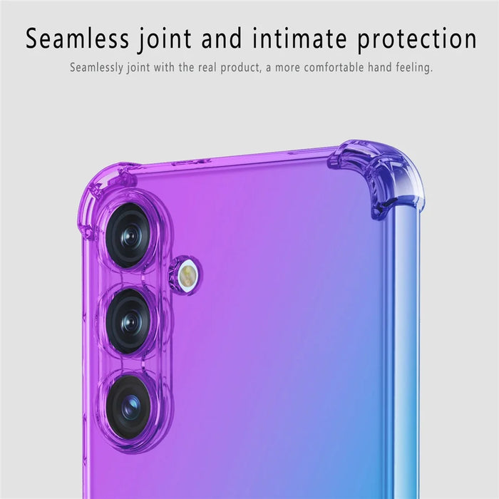 For Samsung Galaxy S25+ Case Gradient Color TPU Phone Case Anti-Drop Phone Cover - Purple  /  Blue - 5