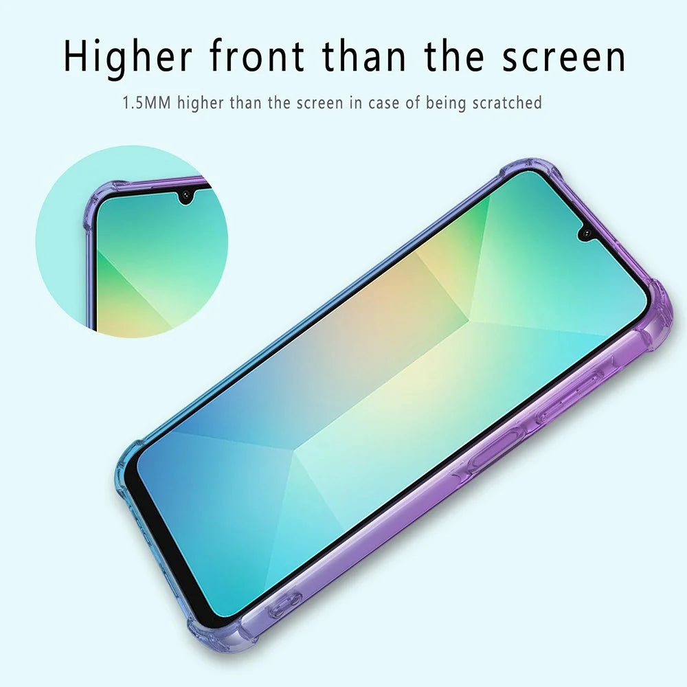 For Samsung Galaxy A06 4G Case Gradient Color TPU Anti-Drop Phone Cover - Purple  /  Blue - 6