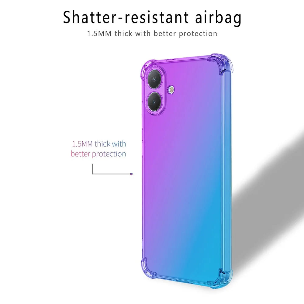 For Samsung Galaxy A08 5G / A07 5G / A07 4G Case Gradient Color TPU Anti-Drop Phone Cover - Purple  /  Blue - 5