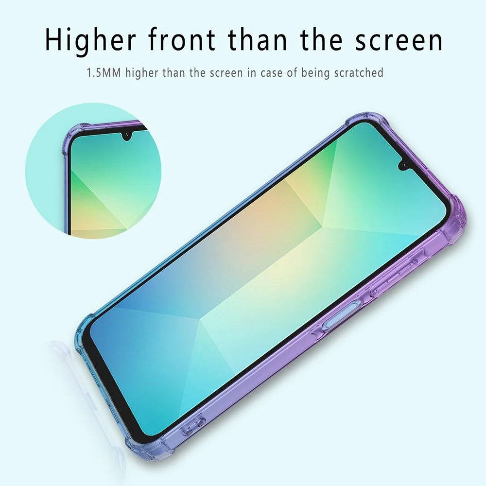 For Samsung Galaxy A08 5G / A07 5G / A07 4G Case Gradient Color TPU Anti-Drop Phone Cover - Purple  /  Blue - 6