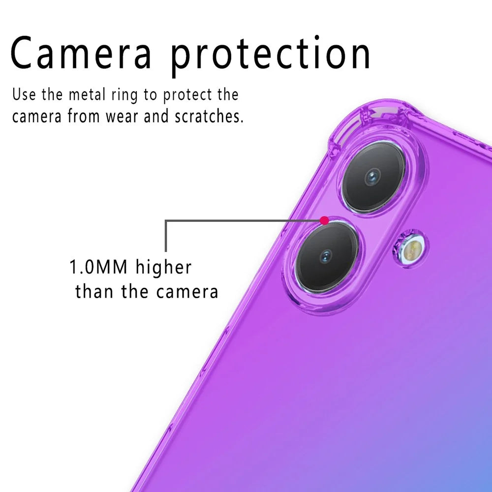 For Samsung Galaxy A08 5G / A07 5G / A07 4G Case Gradient Color TPU Anti-Drop Phone Cover - Purple  /  Blue - 7