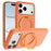 For iPhone 17 Pro Magnetic Case Rotary Kickstand Skin Touch PC + TPU Phone Cover Support Wireless Charging - Orange - 1