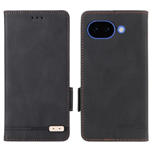 For Google Pixel 10a Case Leather Wallet Flip Phone Cover with Hardware Decor - Black - 1