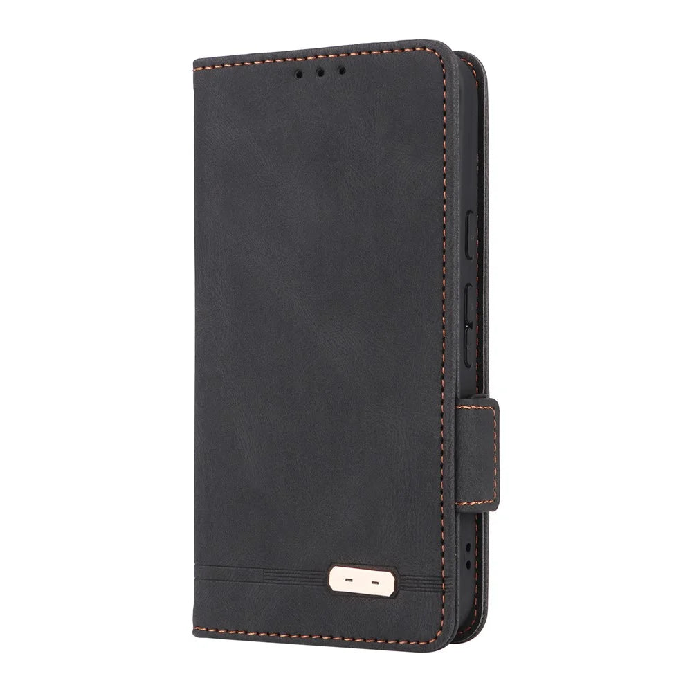 For Google Pixel 10a Case Leather Wallet Flip Phone Cover with Hardware Decor - Black - 7