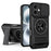 For iPhone 16 Case Compatible with MagSafe Ring Holder Foldable Kickstand TPU PC Phone Cover with Camera Lens Slider - Black - 1