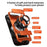 For iPhone Air Case Compatible with MagSafe Ring Holder Foldable Kickstand TPU PC Phone Cover with Camera Lens Slider - Orange - 4